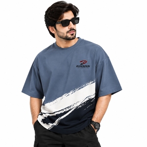 T-shirts oversize pour hommes en tissu de style premium, tendance, décontractés, coupe moderne et décontractée, doux - Product Image 4