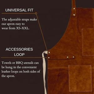 Adjustable up to XXL for Men & Women <b>Leather</b> Tool <b>Apron</b> <b>Leather</b> Grill Work <b>Apron</b> With Tool Pockets Wholesale Prices - Product Image 4