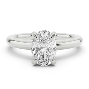 Anillo de Compromiso de Lujo Clásico con Diamante Ovalado de 1.5 Quilates en Oro Blanco de 14K para Mujer - Product Image 1