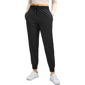 2025 femmes léger Gym Joggers pantalon fermeture éclair poches décontracté entraînement athlétique Joggers en noir - Product Image 3