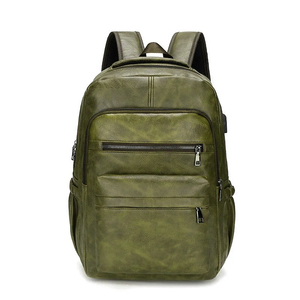 Sac à dos pour ordinateur portable en cuir véritable de haute qualité pour hommes avec doublure en coton, grande capacité, sac d'école pour adolescents garçons - Product Image 3
