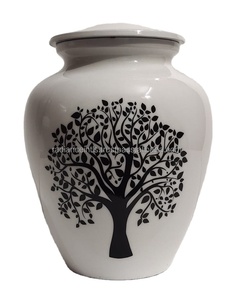 Urne funéraire pour adulte de haute qualité, en laiton fait main, motif Arbre de Vie blanc, urne décorative pour cendres funéraires, urne commémorative pour enterrement. - Product Image 3