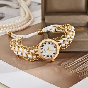 นาฬิกาข้อมือผู้หญิงสไตล์นักศึกษา ประดับเพชร ดีไซน์หรูหรา สายถักแบบสบายๆ  ระบบควอตซ์ สำหรับนักศึกษาต่างชาติ - Product Image 2