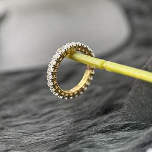 14K Yellow Gold Round Cut Lab Grown Diamond Eternity Wedding Band IGI Certified Full Eternity Stackable Ring - Product Image 1