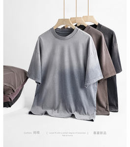 Camiseta Casual de Cuello Redondo para Hombre, 100% Algodón, Retro, de Alta Calidad, 230g, Diseño en Blanco para Impresión, Transpirable, Manga Corta - Product Image 3
