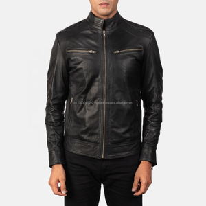 2025 Customized <b>Brown</b> Men's <b>Leather</b> <b>Jacket</b> Coated Stand Collar Front Logo Hooded Breathable Waterproof Bomber <b>Jacket</b> - Product Image 2