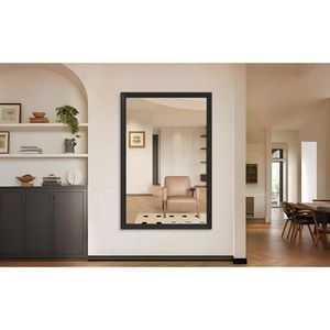 Specchio Moderno Rettangolare 152x102 cm con Cornice Nera, Grande Specchio Decorativo da Parete per Bagno, Soggiorno e Camera da Letto - Product Image 2