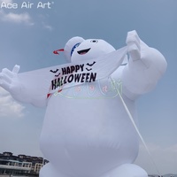 Modèle publicitaire gonflable Marshmallow Man Ghostbusters avec LED pour événements festifs, décorations d'Halloween de 8 m, en tissu Oxford, avec souffleur
