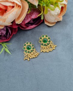 Ensemble collier et boucles d'oreilles plaqué or à motifs floraux, multi-brins, style ethnique, pour occasions festives, bijoux légers pour femmes - Product Image 3