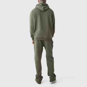 Survêtements slim pour hommes en molleton technique personnalisé avec pantalon de jogging noir – Survêtement molletonné technique pour l'hiver - Product Image 6