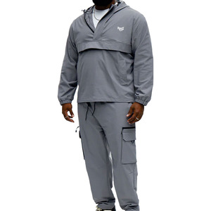 Premium Techwear Hooded Anorak Men's Jacket <b>Set</b> Men Lightweight Nylon Windproof Training Tracksuit Custom OEM Streetwear Supply - Product Image 6