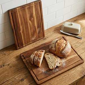 Wood Cutting Board for Kitchen | Hardwood Chopping Board with Juice Groove | Rustic Serving <b>Platter</b> for Gatherings - Product Image 2