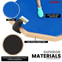 Set de 5 pads de práctica de batería de 12 pulgadas con soporte para tambor de caja, kit de batería silencioso de doble cara