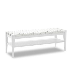 Asiento de acento de Banco tejido costero bohemio para entrada o sala de estar - Product Image 3