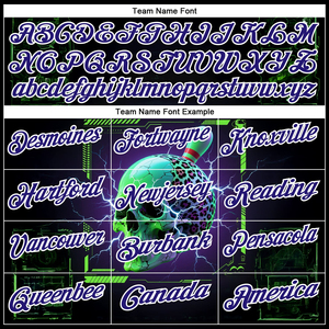 Camiseta Deportiva de Poliéster para Hombre, Personalizada con Nombre de Equipo, Color Negro, Morado Oscuro y Blanco, Transpirable, de Secado Rápido, con Estampado 3D de Rayos y Bolsillo - Product Image 4