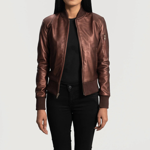 Chaqueta de Motociclista para Mujer, 100% Piel de Oveja Genuina, Transpirable, Ecológica, Acolchada, Empaque Premium, Negra Lisa - Product Image 2