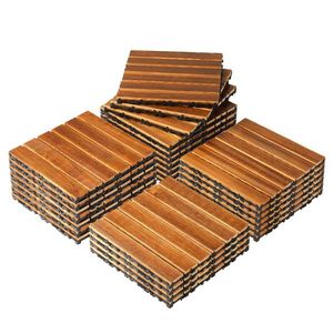 27pcs Wood Interlocking Deck Tiles 11.8"x11.8" Waterproof Indoor Outdoor Flooring Patio Wood Decking for Patio Use - Product Image 2