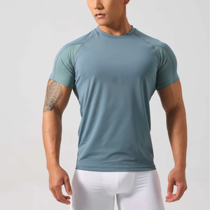 T-shirt de sport pour la course à pied, entraînement, 90% polyester, 10% élasthanne, compression, entraînement en salle de sport, musculation, fitness - Product Image 2