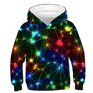 Sweat à capuche décontracté en tricot coupe régulière avec impression par sublimation motif astronaute et puzzle spatial pour l'automne - Product Image 2