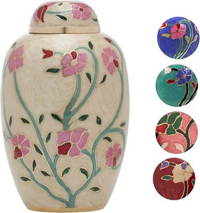 Engraved Gold Leaf Metal <b>Black</b> Brass American Style Eco-Friendly Biodegradable Adult Cremation Urns with Free Bag - Product Image 2