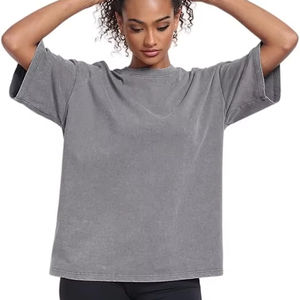 Women's Washed Vintage Oversized T-Shirt Baggy Workout <b>Tops</b> Short Sleeve 100% Cotton Eco-Friendly Quick Dry Streetwear Boyfriend - Product Image 1