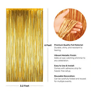 Kit Combo Jaune Pailleté pour Cérémonie Haldi |   45 ballons jaunes et blancs et rideaux en feuille d'aluminium |   Bannière scintillante Haldi - Product Image 4