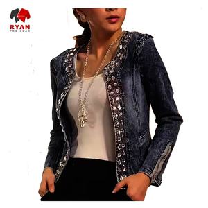 Ryan Pro Gear <b>Customized</b> <b>Denim</b> <b>Jacket</b> For Women Breathable and Comfortable Fabric with <b>Customized</b> Logo OEM Design - Product Image 4