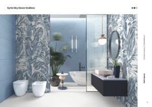 Azulejos de Pared con Patrón de Hojas Tropicales Serie Siria, 600x1200mm, Acabado Mate para Uso en Interiores de Baños - Product Image 6