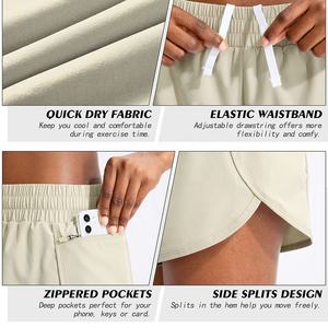 Women's Comfortable <b>Elastic</b> Waist Gym Shorts Quick Dry Breathable Fabric Cotton Pattern Running Short Pockets Weaving Method - Product Image 4