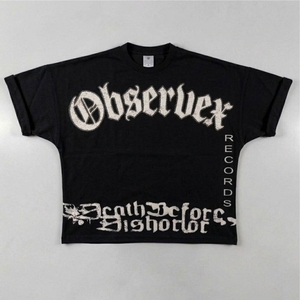 Camiseta de Manga Corta para Hombre, Estilo Hip Hop, Oversize, 100% Algodón, Tejido de Doble Capa, Lavado Ácido Vintage, con Logotipo Personalizado con Impresión DTG - Product Image 4