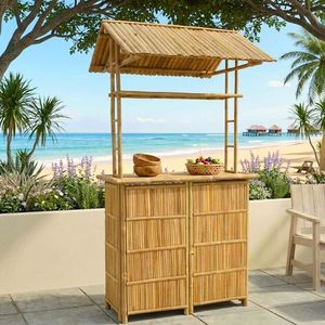 Bar en bambou artisanal le plus vendu avec toit pour jardin tropical, patio et espaces de divertissement en plein air - Product Image 3