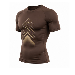 T-shirt de compression pour homme, séchage rapide, respirant, pour entraînement sportif, gym, extensible, vêtements de sport, fabrication sur mesure, vente en gros, OEM - Product Image 4