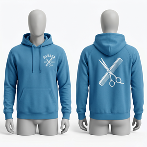 Sweat à capuche pour homme en molleton de coton et polyester 320 GSM, orange, avec empiècements raglan, impression DTF personnalisée et logo brodé - Product Image 4