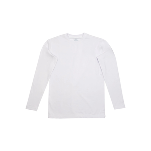 T-shirt à manches longues blanc pour homme, coupe classique, col rond, tissu jersey, séchage rapide, style décontracté, couleur unie - Product Image 6