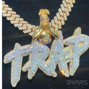 Collar con Colgante de Letra Personalizada, Plata de Ley 925, Moissanita de Lujo, Chapado en Rodio/Oro, Diamantes Dvars, Joyería para Hombre - Product Image 3