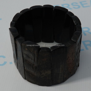 Natural Bone Wide Handmade <b>Stretch</b> Cuff <b>Bracelet</b> Classic Modern Tribal Design Women's Jewelry Daily Wear - Product Image 2