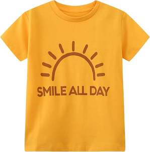 Camiseta para Niños al por Mayor, Logotipo Personalizado, Lisa, Manga Corta, Camiseta de Alta Calidad de Algodón Orgánico, Tops de Verano para Niños - Product Image 3