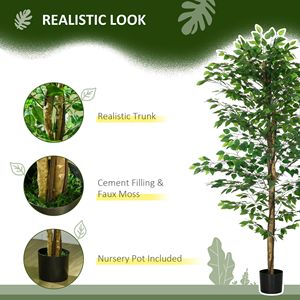Albero di Banyan Artificiale da Interno 6 Piedi con Vaso per Decorazione Casa, Ufficio, Soggiorno, Adatto anche per Esterni, Occasioni di Halloween, Dimensione 5m - Product Image 4
