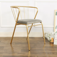 Chaise de salle à manger scandinave contemporaine, cadre en métal moderne, coussin en cuir gris, imperméable, pour la maison, le bureau, le salon, le restaurant