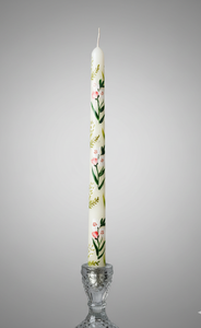 Vela Cónica de Cera de Soja de 10 Pulgadas con Margaritas Blancas Pintadas a Mano y Delicada Follaje Botánico, Sin Humo, para Navidad - Product Image 2