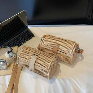 New Fashionable Vintage Lady Straw Woven Women's ZIP Closure Single <b>Strap</b> Daily Life Use <b>Shoulder</b> & Crossbody Bag - Product Image 1