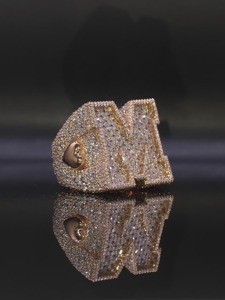 Anillo de Campeonato Personalizado con Iniciales, Anillo con Incrustaciones de Moissanita VVS1, Anillo con Nombre y Fecha Personalizados, Anillo de Oro Rosa y Plata 925, Anillo Estilo Hip Hop - Product Image 4