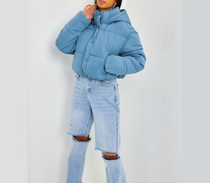 New Trend Breathable Plus Size Women's <b>Cropped</b> <b>Puffer</b> <b>Jacket</b> Waterproof Windproof Custom Wholesale High Quality Knitted Canvas - Product Image 5