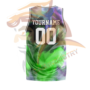เสื้อบาสเก็ตบอลออกแบบลายซับลิเมชั่นตามสั่ง แฟชั่นล่าสุด ผ้ากันยับ ระบายอากาศได้ดี - Product Image 4