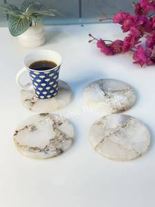 Handmade <b>Agate</b> Stone <b>Coaster</b> Set Polished Circular Pattern Religious Theme Home Decoration Uttar Pradesh Wholesale Best Price - Product Image 2