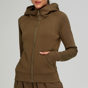 Fashion Running Fitness Sports Tops Slim Casual Long Sleeve Hoodie Sweater Full <b>Zip</b> <b>Hooded</b> Sweatshirt Yoga Jacket for Women - Product Image 5