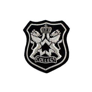 Handmade Embroidered Custom Made Bullion Wire Royal Crown Patches 3D Embroidery Golden &<b>Silver</b> <b>Clutch</b> Fashion Badges - Product Image 4