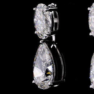 Bague en or 14 carats plaqué or, diamants de laboratoire ovales et en forme de poire, 4,00 CTW, certifiée IGI, classique, pour fiançailles et mariage - Product Image 3