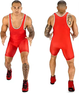 High Quality Polyester Customizable Printed Moisture-Wicking Breathable Professional Weightlifting Uniforms for Men Wrestling - Product Image 2