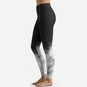 Leggings longs taille haute pour femmes, imprimé dégradé, tricotés en spandex et polyester, style sportif, toutes saisons, confortables et respirants - Product Image 4